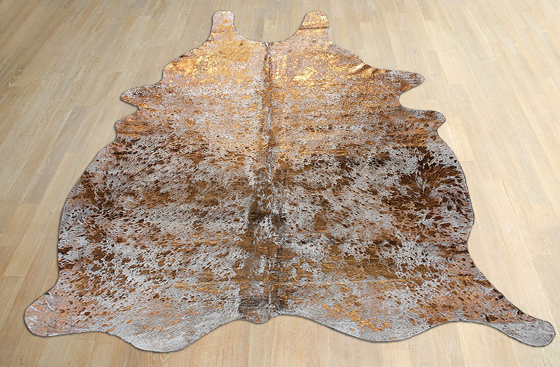 Metallic Cowhide Rugs In Living Room