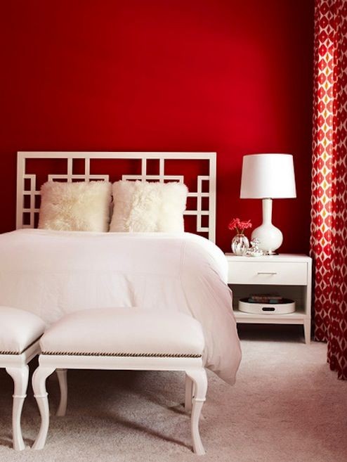 red accent wall