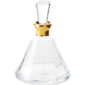 Modern Classic Clear Glass Gold Neck Prism Decanter